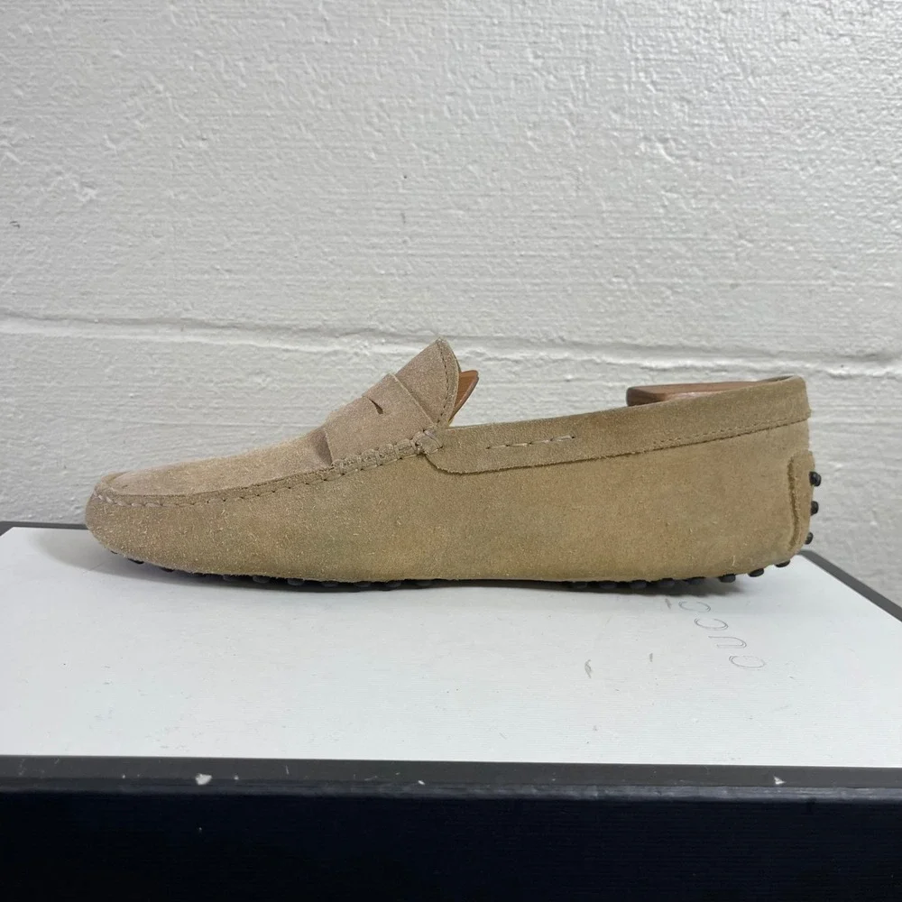 Tods Gommino Brown Suede Driving‎ Penny Loafers Moccasins Slip On Men's 7.5-8 US